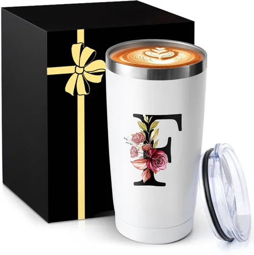 Miniatura 22 de Taza de café aislada de 20 onzas con tapa de acero inoxidable a prueba de derrames y fugas, pesada, grande, reutilizable, térmica, para viajes