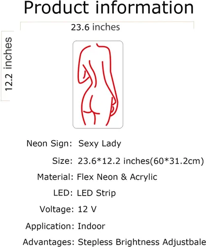 Miniatura 6 de Señal de neón con texto en inglés "Sexy Lady Naked Lad", letrero decorativo para el hogar, dormitorio, decoración de habitación, bar, cerveza, Rojo
