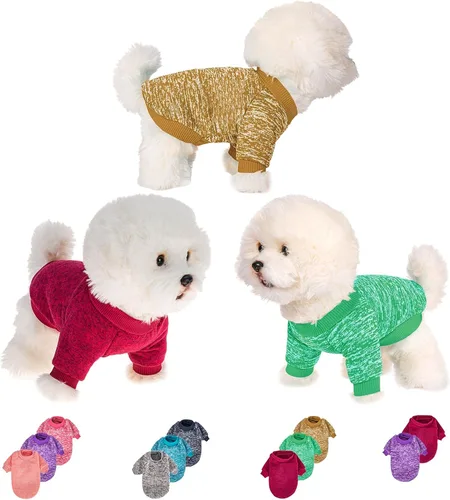 Miniatura 21 de Suéter para Perro, Suéteres para Perros Pequeños, Paquete de 2, 3 Ropa Cálida y Suave para Mascotas para Cachorro, Gato Mediano Grande, Perros Niña