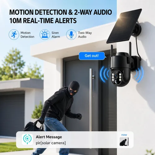 Miniatura 3 de Cámaras de seguridad solares inalámbricas para exteriores, cámaras WIFI solares 5G/2.4G para seguridad del hogar, cámara exterior inalámbrica