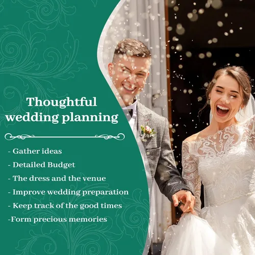 Miniatura 9 de Planificador y organizador de bodas, libro de planificación de boda y organizador para la novia, libro de regalo de compromiso de 9.5 x 11.9