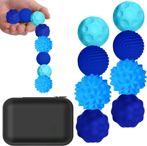 Miniatura 14 de BUSOHA Bolas Fidget de Silicona - Paquete de 4 Juguetes Fidget para Adultos Juguetes Sensoriales Pelotas Antiestrés para Adultos Adolescentes Morado