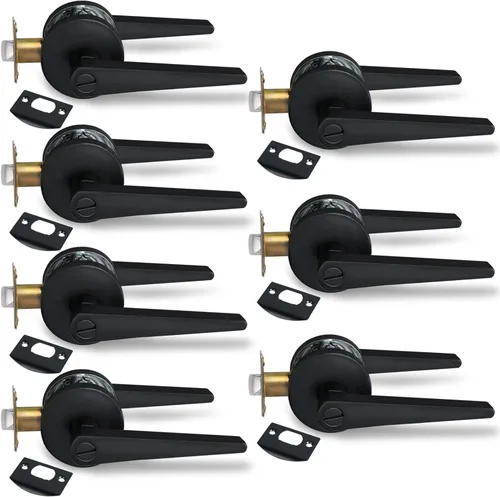 Miniatura 21 de MD8820-DB-BK-1P - Manija de puerta de privacidad sólida para dormitorio y baño, acabado negro mate
