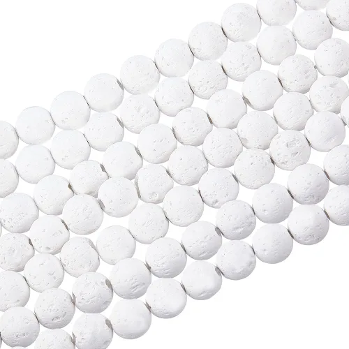 Miniatura 10 de PH PandaHall 620 piezas de cuentas de lava natural de 6 mm sin teñir, cuentas de piedra de lava gris, cuentas de chakra, cuentas sueltas redondas