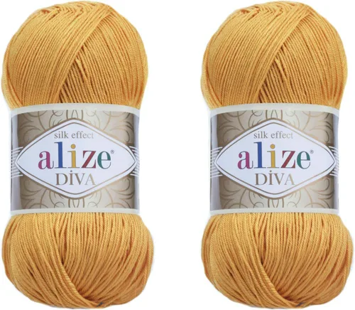 Miniatura 4 de Alize Diva Yarn - Hilo para tejer a mano, hilo acrílico 100% microfibra, hilo Alize Diva, efecto seda, ganchillo arte, encaje, manualidades, lote
