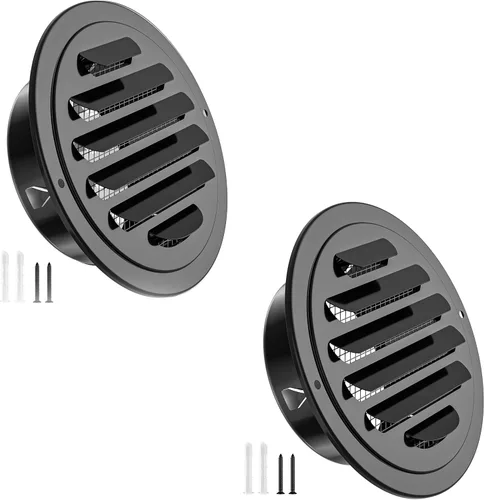 Miniatura 13 de Rejillas de ventilación de acero inoxidable de 10 cm, HG Power, cubierta redonda con malla de pantalla, rejilla de ventilación de aire para pared