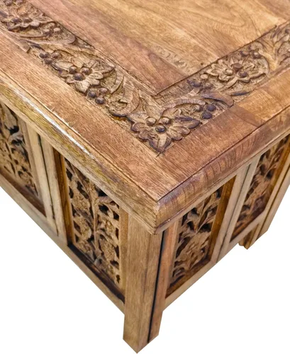 Miniatura 7 de Lightnpro - Mesa de centro de madera hecha a mano – Mesa central rectangular plegable premontada para sala de estar con revistas y almacenamiento