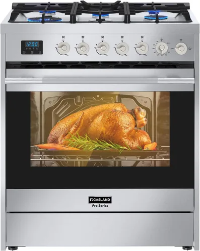 GASLAND Estufa de gas de 30 pulgadas con 5 quemadores de gas sellados, horno de doble estufa Feul con horno, parrilla de bandeja y cajón de