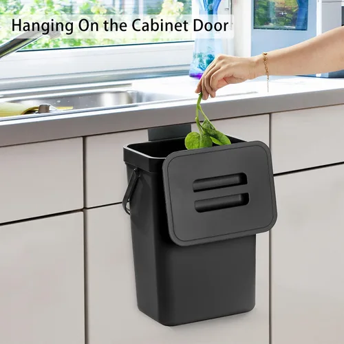 Miniatura 2 de stonespace Bote de basura debajo del fregadero, cubeta de compostaje de cocina, cubeta de pañales, bote de basura colgante de 3.2 galones/12L