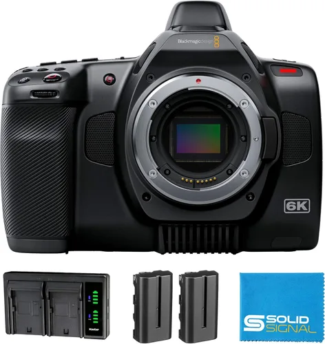 Blackmagic Design Pocket Cinema Camera 6K G2 (CINECAMPOCHDEF6K2) Paquete de energía: incluye dos (2) baterías NP-F570 adicionales, cargador de