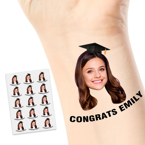 Miniatura 10 de Tatuajes temporales personalizados, personaliza cualquier foto tatuajes para cumpleaños, boda, despedida de soltera, 1 juego de 15 tatuajes Patrón 9