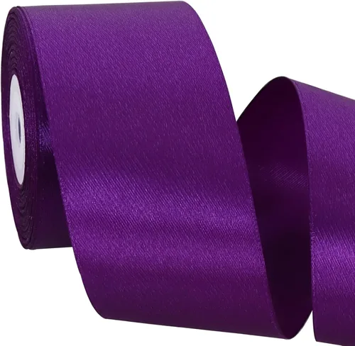 Miniatura 12 de TONIFUL - Cinta de satén de oro rosa de 2 pulgadas x 25 yardas de ancho, rollo de cinta de satén sólida para manualidades, cinta para silla