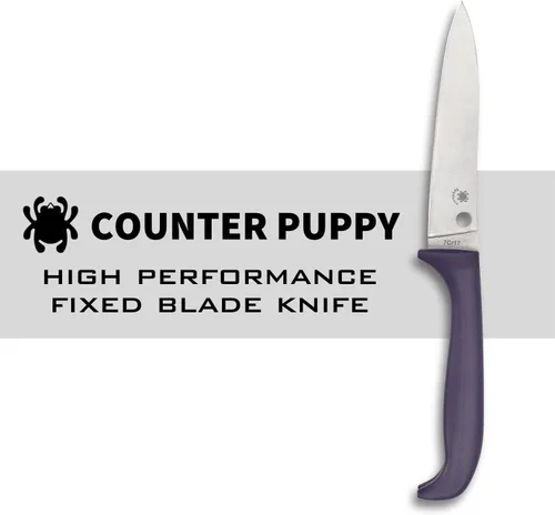 Miniatura 2 de Spyderco Counter Puppy - Cuchillo de cocina de 6.9 pulgadas con hoja de acero inoxidable 7Cr17 resistente a la corrosión de 3.46 pulgadas y mango