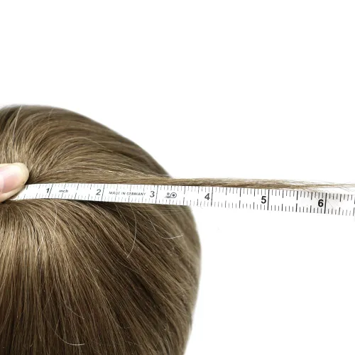 Miniatura 6 de Toupee - Sistema de reemplazo de postizo para hombres, prótesis masculina, pieza de cabello humano de polietileno, piel duradera inyectada