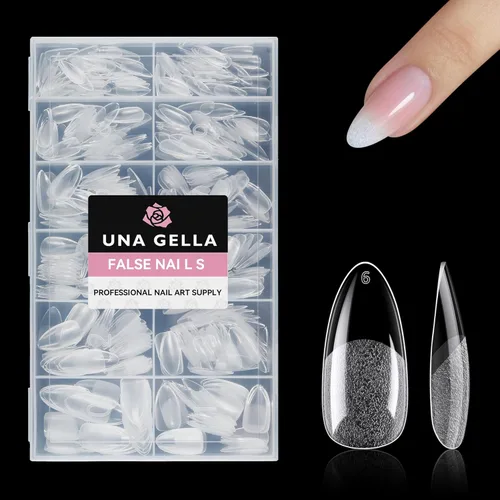 Miniatura 17 de UNA GELLA Puntas de uñas postizas extra cortas: 504 unidades de uñas cuadradas falsas preformadas XS, uñas cuadradas cortas a presión, puntas