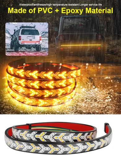 Miniatura 9 de TOPKU Tira de luz trasera LED para camioneta pickup, barra de luz dinámica para portón trasero del camión, tira flexible de 120 cm con luces