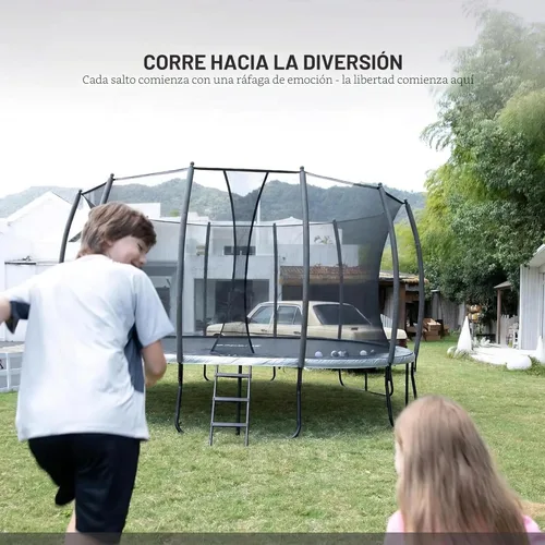 Miniatura 5 de Trampolín para exteriores de 10 pies, 14 pies, 16 pies con recinto, 6 patas reforzadas en forma de U con soporte central, aprobado por ASTM