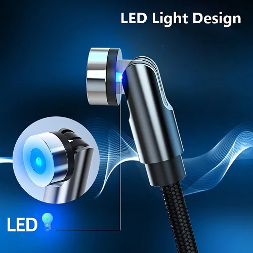 Miniatura 3 de Cable de carga magnético 3 en 1 de rotación de 540° (paquete de 7, 1.6 pies/3.3 pies/6.6 pies/6.6 pies/10 pies/10 pies), cargador de teléfono