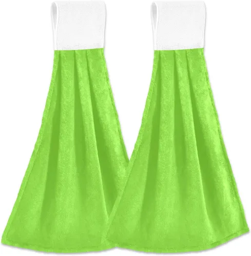 Miniatura 29 de Juego de 2 toallas de mano amarillas y naranjas, suaves, absorbentes, decorativas, para baño, secado rápido, barra de té, toalla colgante para baño
