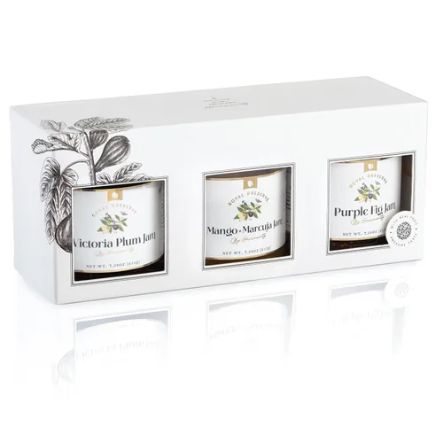 Miniatura 6 de Gourmanity Juego de 3 mermeladas de regalo, surtido de gelatinas y conservas, mermelada de ciruela Victoria, mermelada de higos morados y gelatina