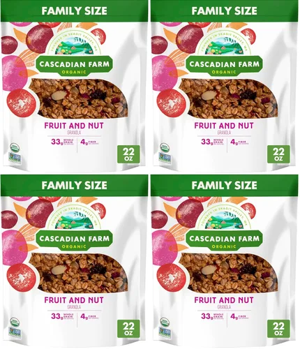 Miniatura 11 de Cascadian Farm Granola orgánica, cereal de almendras de chocolate oscuro, bolsa resellable, 11 onzas