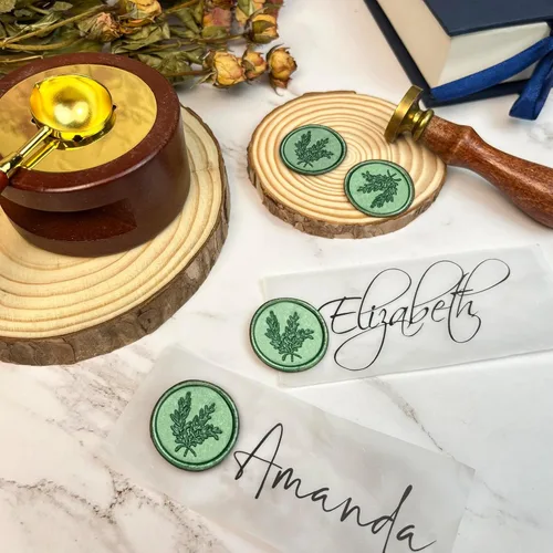 Miniatura 6 de 25 Calcomanías de Sellos de Cera Hechas a Mano, Sellos para Sobres, Calcomanías de Cera Autoadhesivas para Invitaciones de Fiestas de Boda, Sobres