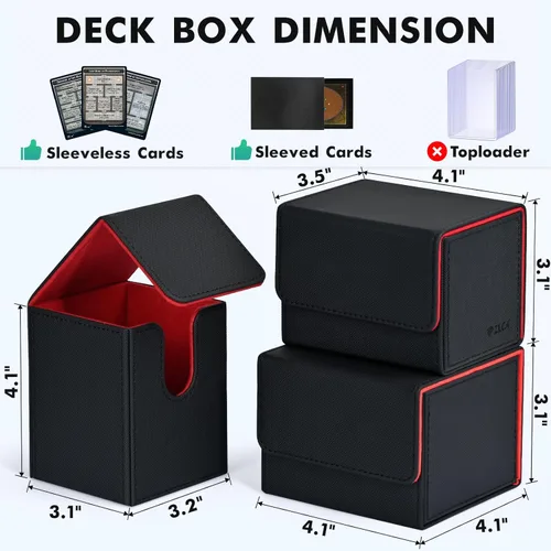 Miniatura 3 de Caja de almacenamiento de cartas ZLCA para cartas de intercambio, caja de cubierta para cartas MTG YuGiOh, con capacidad para más de 100 cartas