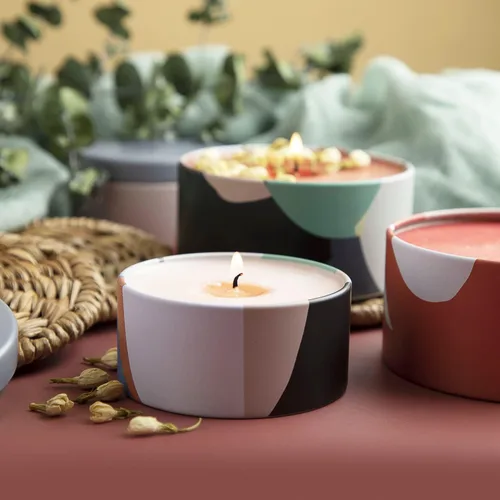 Miniatura 4 de Hearth & Harbor Tarros de vela de lata para hacer velas, contenedores de velas de bricolaje con tapas, tarros de velas de metal, almacenamiento