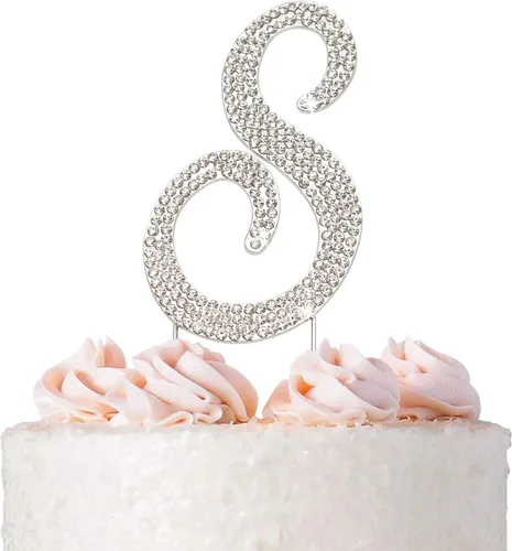 Miniatura 13 de Decoración para pastel 30 con strass de cristales premium. Monograma de número treinta, para cumpleaños o aniversario número 30