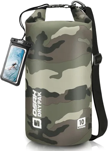 Miniatura 8 de Bolsa seca impermeable, 5L/10L/20L/30L/40L Mochila de almacenamiento ligera con funda para teléfono para mujeres y hombres, saco impermeable Gris
