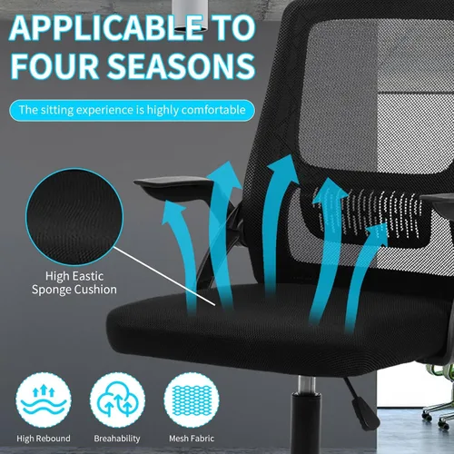 Miniatura 6 de Silla de oficina ergonómica, cómoda silla giratoria para oficina en casa, silla de escritorio de malla transpirable, silla de oficina ejecutiva