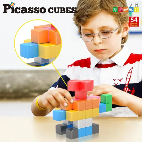 Miniatura 2 de PicassoTiles Cubo magnético Bloques de construcción de 1.2 pulgadas, cubos magnéticos, juguete de construcción, juguetes sensoriales educativos