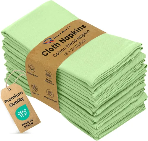 Miniatura 23 de Ruvanti - Juego de 4 servilletas de tela de 45x45 centímetros, lavables, suaves, duraderas, absorbentes, mezcla de algodón. Servilletas de mesa