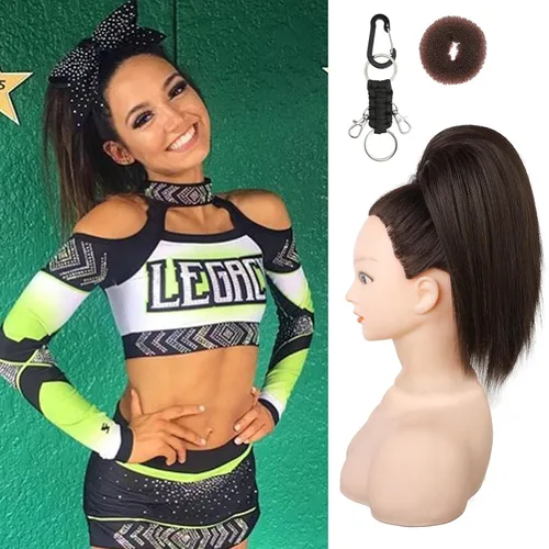 Miniatura 15 de SEIKEA Pieza de Cabello de Cola de Caballo para Porristas, 10" Lisa Resistente a los Enredos Suave Rubio Natural Extensión de Cola de Caballo
