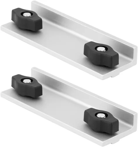 POWERTEC 71696 Kit universal de tope largo de 4-59/64 pulgadas, bloque de tope de riel en T para carpintería de riel en T, lijado y enrutamiento,