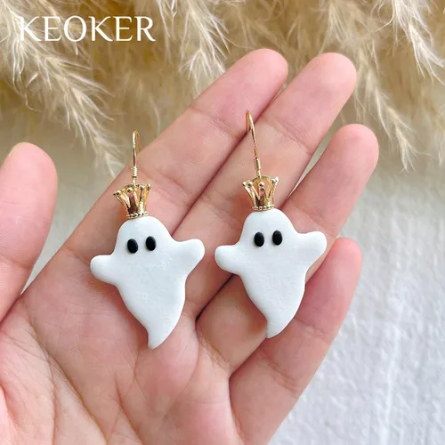 Miniatura 8 de KEOKER Cortadores de arcilla polimérica para Halloween, cortadores de arcilla para la fabricación de aretes de Halloween, 10 formas de Halloween