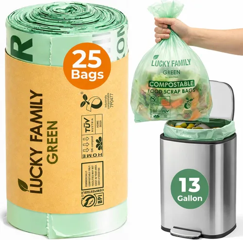 Miniatura 10 de Bolsas de basura compostables para contenedores de compost de cocina, bolsas de compost pequeñas de 1.3 galones para contenedor de encimera, bolsas