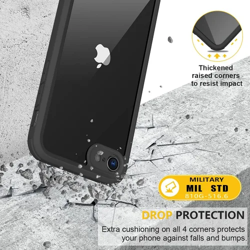 Miniatura 5 de Miracase Funda para iPhone SE de 3ª/2ª generación 2022 2020 de cuerpo completo con protector de pantalla de vidrio integrado, resistente protección