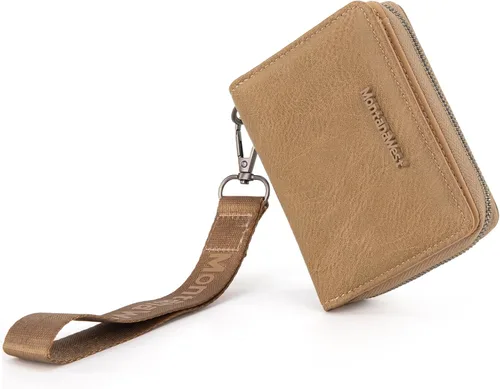 Miniatura 17 de Cartera de pulsera pequeña Montana West para mujer con forro de bloqueo RFID, ligera y fácil de llevar, Un negro, Pequeña