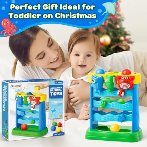 Miniatura 7 de V-Opitos Juguetes Musicales para Niños y Niñas de 1, 2 Años, Juguetes Interactivos de Alimentación para Bebés de 12-18 Meses, Juguetes de Educación