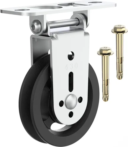 Miniatura 7 de Bloques de polea de gimnasio, rueda de polea fija de montaje en pared de 3.5 pulgadas/3.465 in, rotación de actualización de 180 grados, soporte