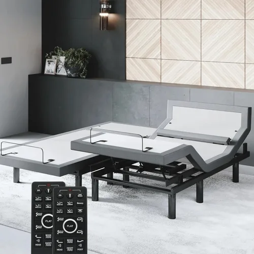 Miniatura 15 de Sven & Son Bliss Base de Cama Ajustable Solo Armazón, Elevación de Cabeza y Pies, Soporte Lumbar, Inclinación de Cabeza-Almohada, Masaje, Luces