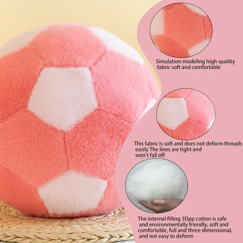 Miniatura 3 de 7 "Bola de felpa de fútbol en forma de almohada de juguete de fútbol de peluche decoración de habitación, rosa
