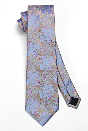 Miniatura 87 de HISDERN Corbatas para hombre, corbata de cachemira y bolsillo cuadrado tejido clásico floral para hombre, corbata de fiesta de boda