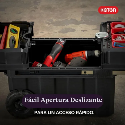 Miniatura 4 de Keter Masterloader Caja de herramientas portátil de resina con sistema de bloqueo y contenedores extraíbles – Caja de almacenamiento y organización