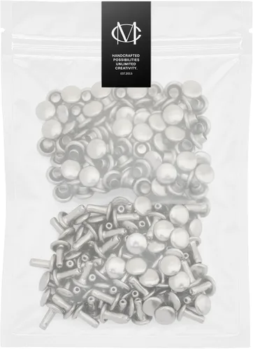 Miniatura 10 de CRAFTMEMORE Remache de cuero de doble tapa remaches tubulares de metal para reparación de artesanía de cuero, decoración TLDC