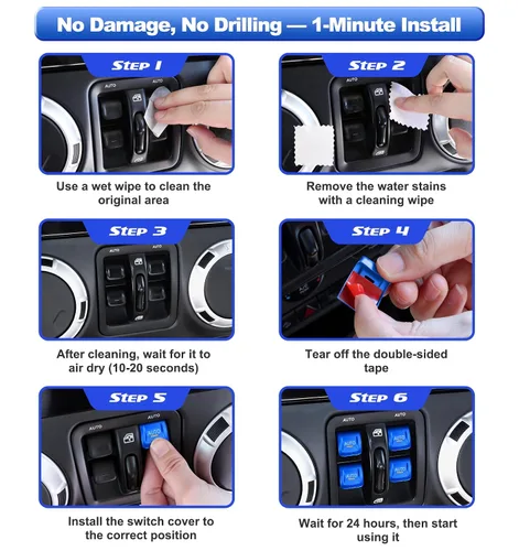Miniatura 8 de Cubierta de botón de interruptor de ventana de metal para Jeep Wrangler JK JKU 2018 2017 2016 2015 2014 2013 2012 2011, accesorios para interiores