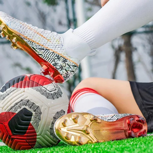 Miniatura 6 de Maylrvjv Zapatos de fútbol de caña alta para hombre, antideslizantes, resistentes al desgaste, botas de fútbol con picos