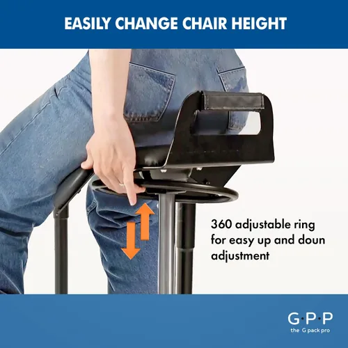 Miniatura 8 de Taburete de escritorio de pie – Silla ergonómica giratoria de 360° con altura ajustable (19.6–29.8 pulgadas) para sentarse o inclinarse cómodamente