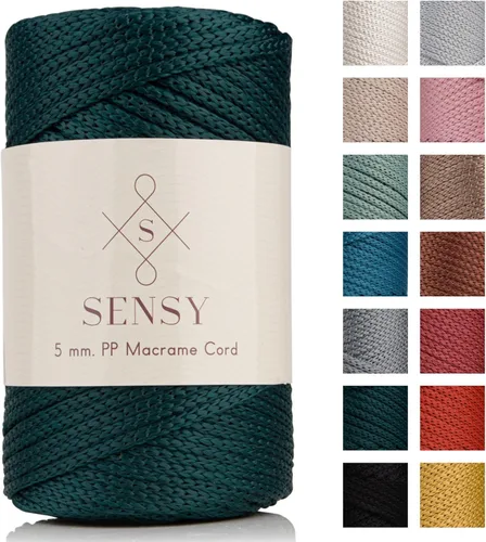 Miniatura 39 de Sensy - Cuerda de poliéster prémium de 0.197 in, 104 yardas, 100% polipropileno, cordón de macramé de 0.197 in, cuerda de ganchillo para bolsa